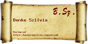 Benke Szilvia névjegykártya